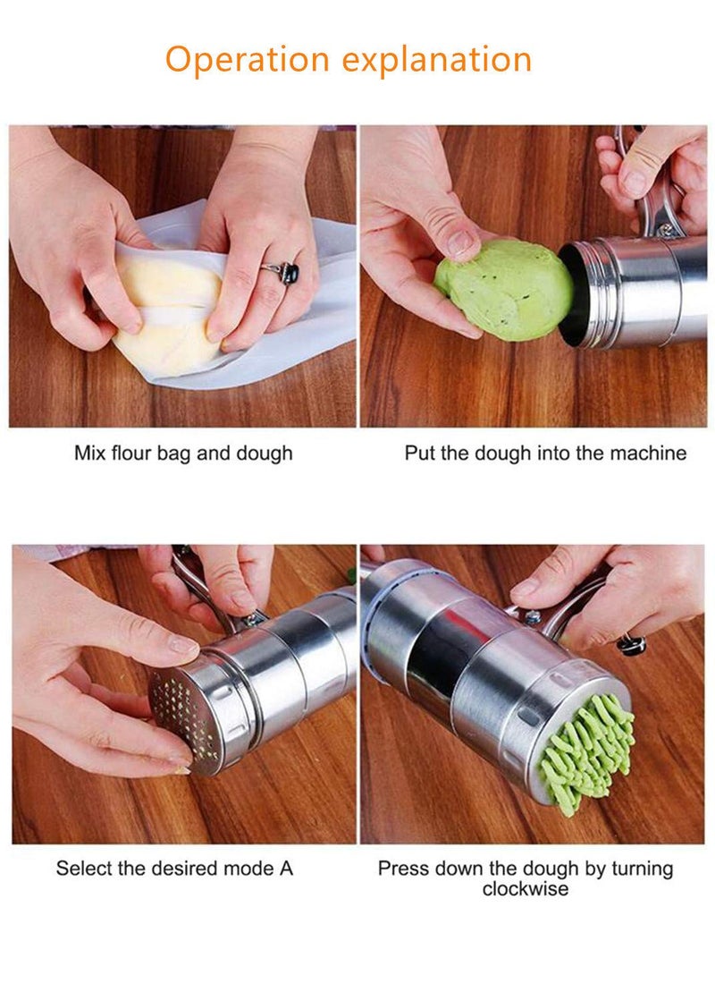 YUDONG Stainless Steel Noodle Maker,Manual Pasta Machine Stainless Steel Pasta Maker Pasta Press Noodle Machine, kitchen Aid Asseccories Pasta Tools - Image 3